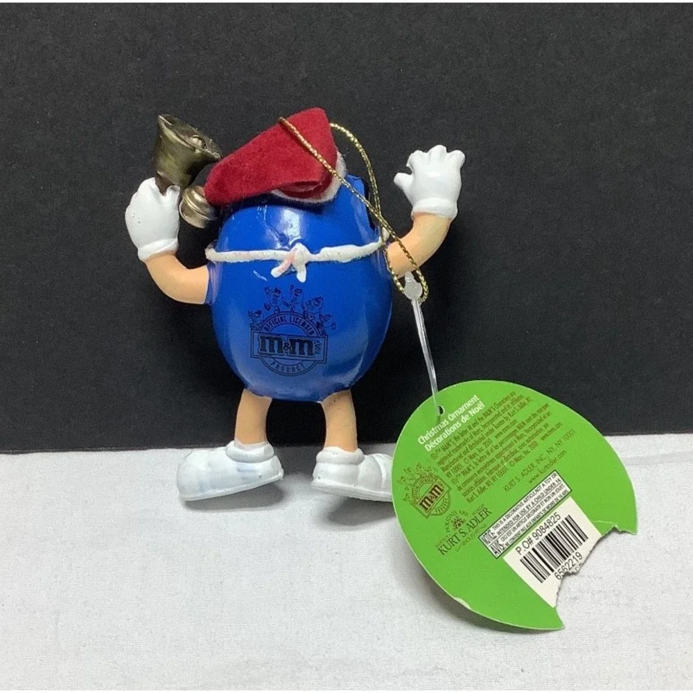 Kurts S. Adler Blue M&M Peanut Candy Figurine Santa Christmas Tree Ornament